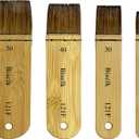 Watercolor Hake Brush Professional,Biaelk 4PCS Bamboo Short Handle Squirrel Mix Hair Paint Brushes Set Size20,Size30,Size40,Size50 Hake Brush Art Supply Artist for Watercolor Face Painting