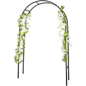 RUBFAC Metal Garden Arch, Wedding & Event Decoration, Garden Trellis for Climbing Plants, Assemble Freely 2 Sizes for Various Climbing Plant Roses Vines Bridal Party Decoration, Black, 1 Pack
