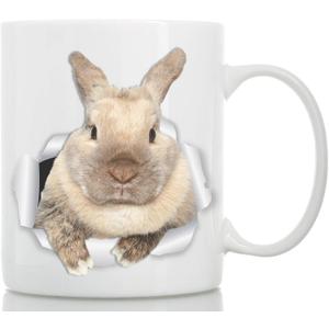Winston & Bear Rascally Rabbit Mug - Funny Bunny Coffee Mug Easter Gift - Cute Novelty Cup (11oz)