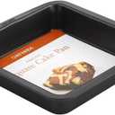 CHEFMADE Square Cake Pan, 8-Inch Bakeware Non-Stick Carbon Steel Pan Deep Dish Oven Baking Mold Baking Tray Ovenware for Cakes, Bread, Pizza, Cookies (Black)