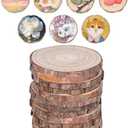 diybar 12 Pcs Natural Wood Slices,4.7-5.3 Inch Unfinished Craft Wood Circles Round Wood Discs for Arts DIY Crafts Paintings Wedding Decoration Centerpieces, YWDI001