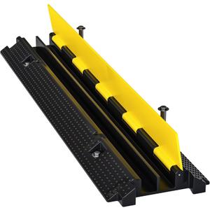 Nisorpa Cord Protector Ramp 2", 40000 lbs Heavy Duty Rubber Outdoor Extension Cable Wire Hose Cover Ramps, 2 Channels Slow Down Speed Bump for High Traffic Driveway Road, Garage, Property Area, 3.25ft