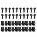 60PCS 5/16-18 x 1-3/16 Body Bolts and U-Nut Clips Set Replace 384930-S36, Automotive Metal Fastener Kit with 30 Bolts & 30 U-Clips, Black Zinc Coated Fender and Body Panel Mounting Hardware