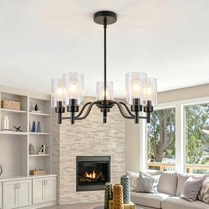 BOZO Black Farmhouse Chandeliers for Dining Room Light Fixtures Over Table