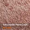 DEZENE Pack of 2 Dusty Pink Euro Shams Pillow Covers 26x26 Cozy Soft Chenille Decorative Throw Pillow Covers Accent Vintage Square Couch Pillow Covers for Home Decor Bed Sofa Living Room