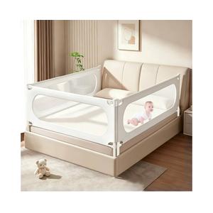 3 Piece Bed Rail for Toddlers, Bed Rails for King Bed, Double Lock Kids Bed Guard with Seamless Fit, Single-Side Lifting Design, Breathable Mesh & Thick Padded Cover (78.7*78.7*59 Inch- Queen Size)