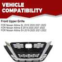 SecosAutoparts Upper Front Bumper Grille Compatible with Nissan Altima SL S SV 2019-2022 Replace# 62310-6CG1A