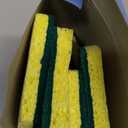 Heavy Duty Sponges, 12 Pack Cellulose Scrub Sponge, Dual-Sided Kitchen Sponge, Multipurpose Sturdy Ergonomic Design for Kitchen Dishwashing, Uncoated Cookware, Sink, and Countertops (Green/Yellow)