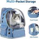Cat Backpack Carrier with Large Space Bubble Window, Airline Approved Breathable Pet Carrier for Small Dogs Cats up to 15lbs, Foldable for Travel Hiking & Outdoor Use