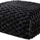 Exclusivo Mezcla Fleece Queen Blanket for Bed, Extra Large Fuzzy Black Bed Blankets, Soft Cozy Plush Sofa Throws for All Seasons, 90x90 Inches