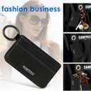 Credit Card Holder for Women, Card Holder Wallet, Card Case Wallet, Minimalist Wallet, Small Wallets with Keychian, Slim Front Pocket Wallets (Black)