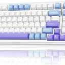 AULA F99 Wireless Mechanical Keyboard,Tri-Mode BT5.0/2.4GHz/USB-C Hot Swappable Custom Keyboard,Pre-lubed Linear Switches,Gasket Structure,RGB Backlit Gaming Keyboard for PC/Tablet/Xbox/PS4/PS5 (Blue&Purple&White)