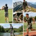 Camo Cargo Shorts for Men Cotton Casual Outdoor Work Relaxed Fit Shorts with Multi-Pockets (Green) 38