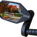 MEACHOW New Bar End Bike Mirror, Crystal UHD Automotive Grade Glass Lens E-Bike Mirrors, Scratch Resistant, Safe Rearview Mirrors, (Blue Left Side) ME-022LB