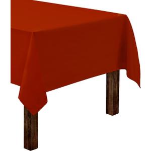Gee Di Moda Rectangle Tablecloth - 60 x 84 Inch Burnt Orange, Polyester, Rectangular, Heavy Duty, Washable, Wrinkle Resistant, Ideal for 5 Ft Buffet Table, Holiday Party, Dinner, Wedding & Baby Shower