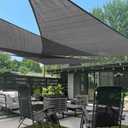 LOVE STORY 20' x 20' x 20' Triangle Sun Shade Sail Canopy UV Block for Outdoor Patio Garden Backyard, Dark Grey