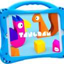 TopEsct Kids Case for iPad mini 5 4 3 2 1,Silicone Childproof Case for iPad mini 5 4 3 2 1, Built-in Handle Stand, Comes with a Strap (Blue)
