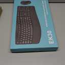 Ergonomic Wireless Keyboard and Mouse Combo, Wave Keys Keyboard with Wrist Rest for Natural Typing, 3 DPI Adjustable Ergonomic Silent Mouse for Computer/ Laptop/ Windows/ Mac (Pink)