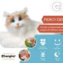 Chongker Interactive Companion Robot Cat Pets, Handmade Weighted Stuffed Animals, Cat Plush Toy with Voice Response, Realistic Heartbeat and Purring, Ragdoll Cat
