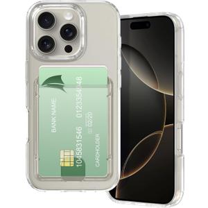 Petocase for iPhone 16 Pro Wallet Case Card Holder Slot Slim Fit Flexible TPU Gel Rubber Soft Skin Silicone Protective Phone Case Cover for Apple iPhone 16 Pro 6.3 inch Crystal Clear