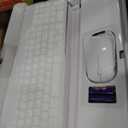 Wireless Keyboard and Mouse Ultra Slim Combo, TopMate 2.4G Silent Compact USB 2400DPI Mouse and Scissor Switch Keyboard Set with Cover, 2 AA and 2 AAA Batteries, for PC/Laptop/Windows/Mac-Silver White