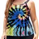 LALAGEN Women's Plus Size Tankini Swimsuit Two Piece Bathing Suits Swim Tank Top with Boy Short 2XL
