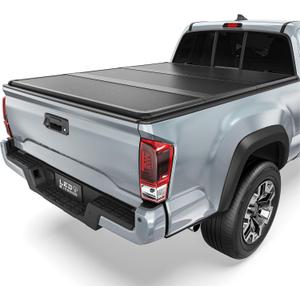 LEDKINGDOMUS Hard Trifold Truck Bed Tonneau Cover Fits for Toyota Tacoma 2016-2023 5ft Bed with Track Rail System, (Excl. Trail)