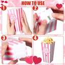 100 Pieces 16 Ounce Valentine's Day Popcorn Boxes Have a Poppin Valentine's Day Love Heart Candy Goodie Boxes Cardboard Popcorn Container for Classroom School Class Party Favor