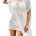 BreathSunny Womens Swimsuit Cover Up Dresses V Neck Cap Sleeve Plus Size Bikini Swimwear Bathing Suit 2024, One size