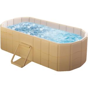 jessie 59" Portable Ice Bath Tub for Adults, Portable Bathtub Adult Cold Foldable Bathtub Inflatable Tub Shower for Indoor & Outdoor (Cold and Hot) (XL(59.1''L x 33.9''Wx 19.7''H), Beige)