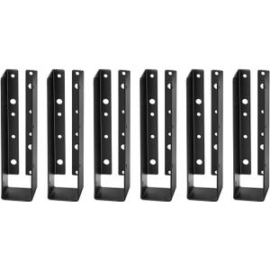 GBGS 6 Pcs 2 x 8 Concealed-Flange Black Light Joist Hanger,Inner Width 38mm,14 Gauge Steel (2x8 post)
