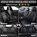Full Set for Toyota Sienna Car Seat Covers 2000-2026, Waterproof Nappa Leather Car Seat Protector, Comfortable and Anti-Slip Car Seat Cover&Accessories(5 Seats/Black)