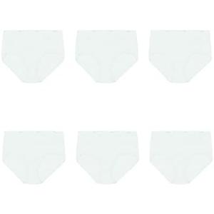Hanes Womens High-waisted Panties, 6-pack, Moisture-wicking Cotton (Colors May Vary) Briefs-underwear, White, Size 7 US