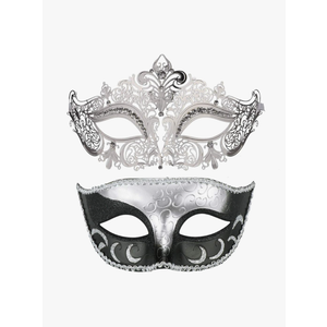 Thmyo Couples Venetian Laser Cut Masquerade Mask,Halloween Mardi Gras Party Mask (Black & black) Thmyo Couples Venetian Laser Cut Masquerade Mask,Halloween Mardi Gras Party Mask (Black & black)