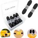 PEOUWNES Stainless Steel Corn Holders - 16Pcs/8 Pairs Black Corn Cob Holders, Interlocking Design Skewers for Home Cooking BBQ Parties Camping