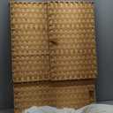 Greenstell Laundry Hamper with lid, No Install Needed, 130L Wicker Laundry Baskets Foldable 2 Removable Liner Bags, 2 Section Clothes Hamper Handwoven Rattan Laundry Basket with Handles, Natural