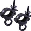 Sarknoah.Black 2" Wide Heavy Duty Truss Clamp With Eye Bolt Ring Fit Tube For (1.5-2)" /(38-52) mm Truss .Half Coupler Truss Eye Clamps For Speakers LED Video Wall LED Screen Display
