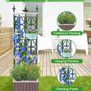 Raised Garden Bed Planter Boxes with Trellis,61.4" Self-Watering Trellis with Planter Box for Climbing Plants Flowers Vegetables,Use for Indoor Outdoor