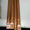 RAINMOOD Bar Stool, Mid-Century Modern Style Swivel Bar Stools with Leather Seat and Wooden Legs, Counter Chair for Kitchen Dining Room Living Room (Black, Counter Chair-Seat Height 26)