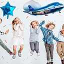 31inch Large Airplane Blue Party Decoration Airplane Balloon Birthday Party Supplies (Two airplanes)