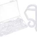 Marsui 60 Pieces Christmas Light Clips Outdoor Gutter Hooks Plastic Seasonal Weatherproof Clips Holiday Fence Hooks for Christmas Roof Tree Outside Hanging String Lights (White)