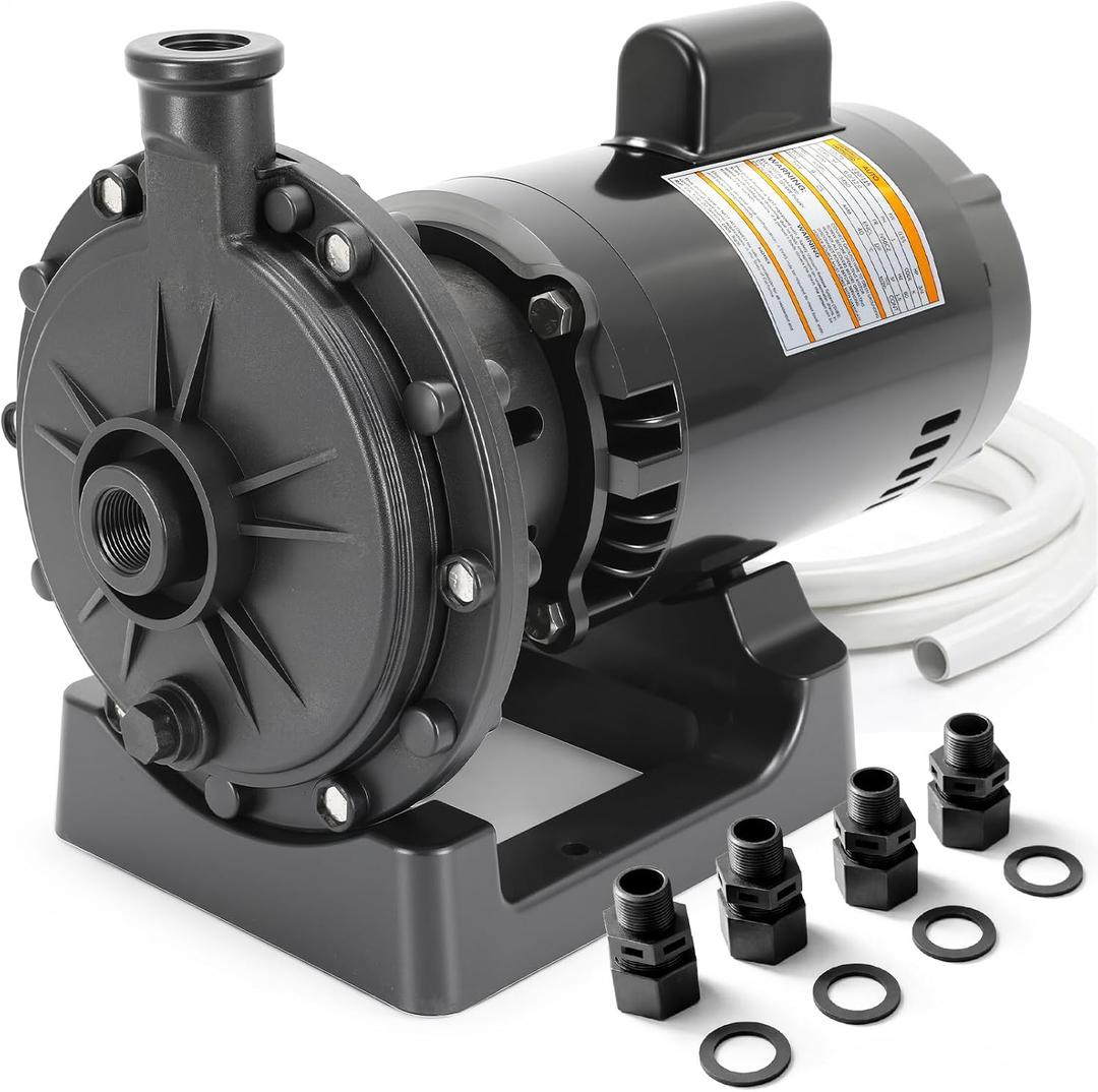 PB4-60 Pool Booster Pump 3/4 HP with Hose Kit, Compatible with Polaris 280/380/3900 Sport, Reinforced 2-Bolt Design, 1440 GPH High Flow, 140 Ft Lift, Ultra-Quiet, Pure Copper Motor Replacement Pump