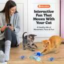 Interactive Cat Toys for Indoor Cats with Feather, Rechargeable Automatic Cat Toy Keeps Your Cat Active & Engaged, Durable & Safe Speedy Tail 2.0 Cat Toy (Blue)