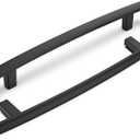 homdiy 20 Pack Cabinet Handles Black Cabinet Pulls 5" Hole Centers Kitchen Pulls Matte Black Curved Arch Handles for Dresser Cupboard Door Hardware, Zinc Alloy