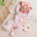 BABESIDE Drink and Wet Reborn Baby Doll  20 Inch Realistic Girl Doll with Soft Vinyl Body, Can Drink Water and Pee, Comes in Cute Bear Outfit, (Shown, B)
