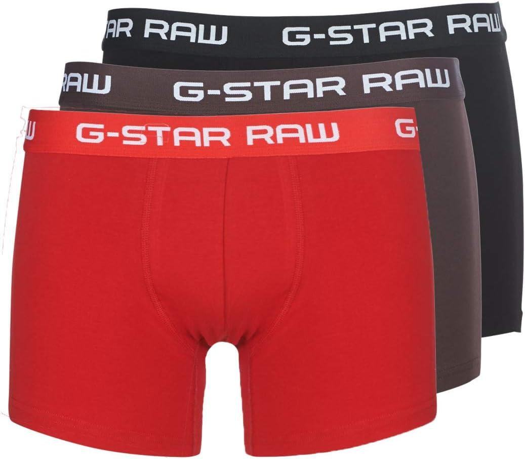 G-Star Raw Men's Classic Trunk 3 Pack (Medium, Dark Flame/Deep Bordeaux/Black)