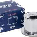 Nguyen Coffee Supply - Original Phin Filter: Stainless Steel 12oz Chamber 4.375 inch plate Diameter, Perfect Cup of Phin Drip Coffee in 7 minutes [12 oz]