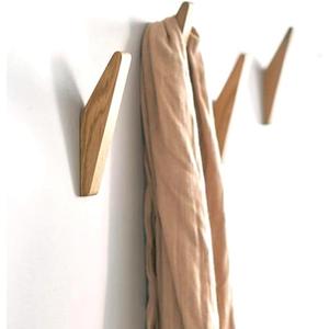 Wall Hooks, 4 Pack Coat Hooks Minimalist Design Heavy Duty Robe Hook Wall Mounted Rustic Wooden Hooks Clothes Hanger Hat Rack Hooks for Hanging Bathroom Towels. (Oak (4 Hooks))