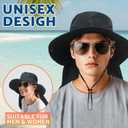 NPJY Sun Fishing Hats with Neck Flap for Men Women UV Sun Protection Safari Hat Wide Brim Bucket Hat