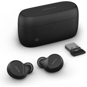 Jabra Evolve2 True Wireless Earbuds - in-Ear Bluetooth Earbuds with Active Noise Cancellation & 4-Mic Multi Sensor Voice Technology - Microsoft Teams Certified, Works with All Meeting Apps - Black